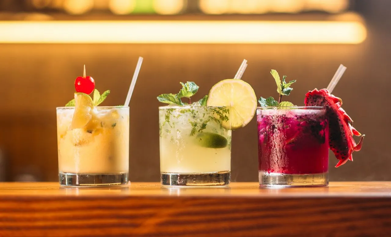 Cocktails at the bar